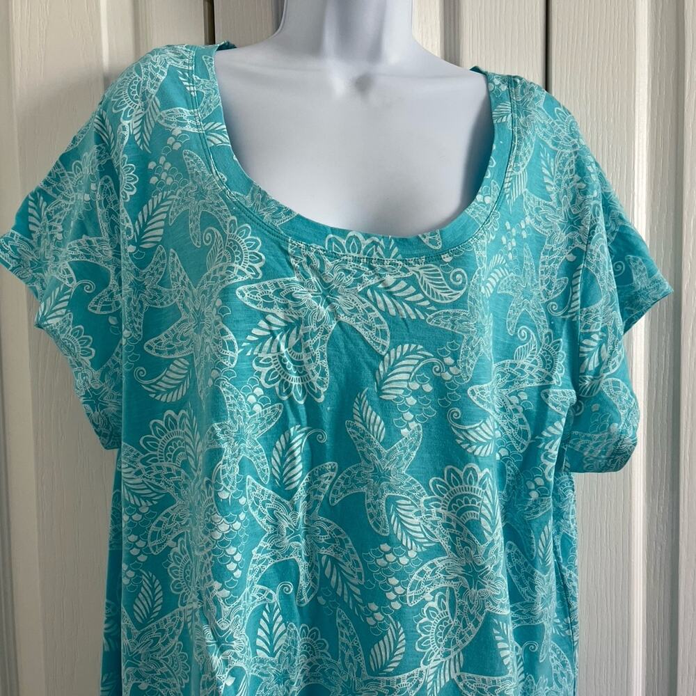Palm Grove Woman Mint Green Seashell Top Size 3X NWO Tags - Picture 3 of 12